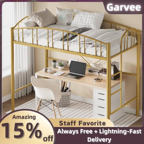 Twin metal loft bed heavy - bed,